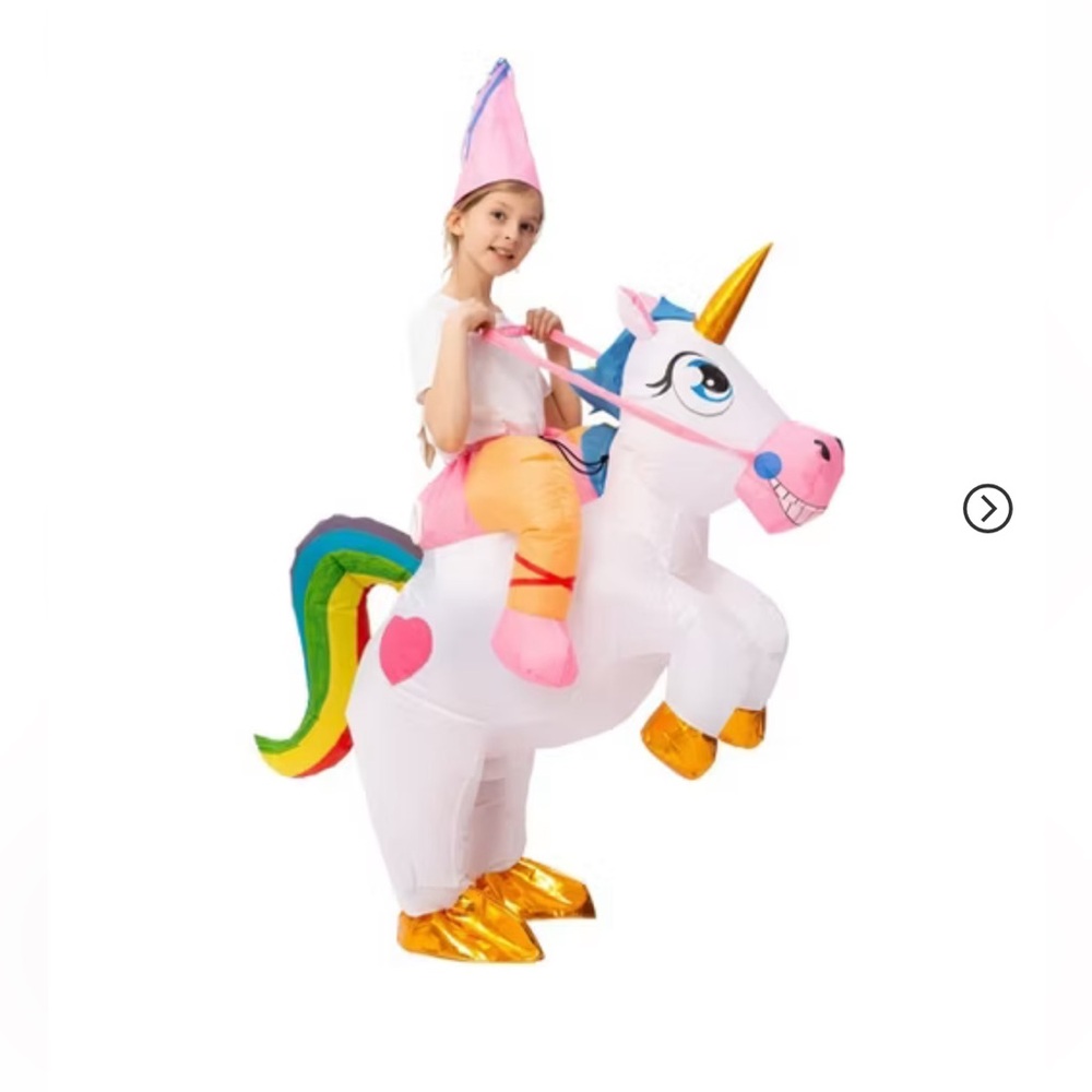 SYNCFUN Kids Halloween Inflatable Unicorn Costumes, Riding a Unicorn size 4-8